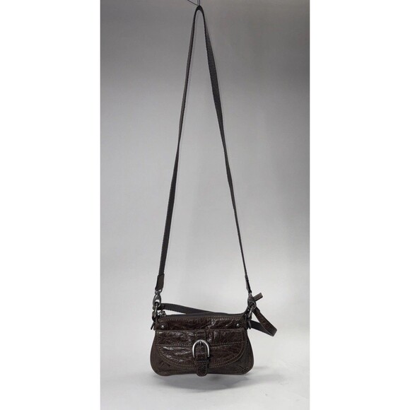 FOSSIL Brown Leather LIZETTE Crossbody Shoulder Small Vintage Distressed Nice - Picture 2 of 11
